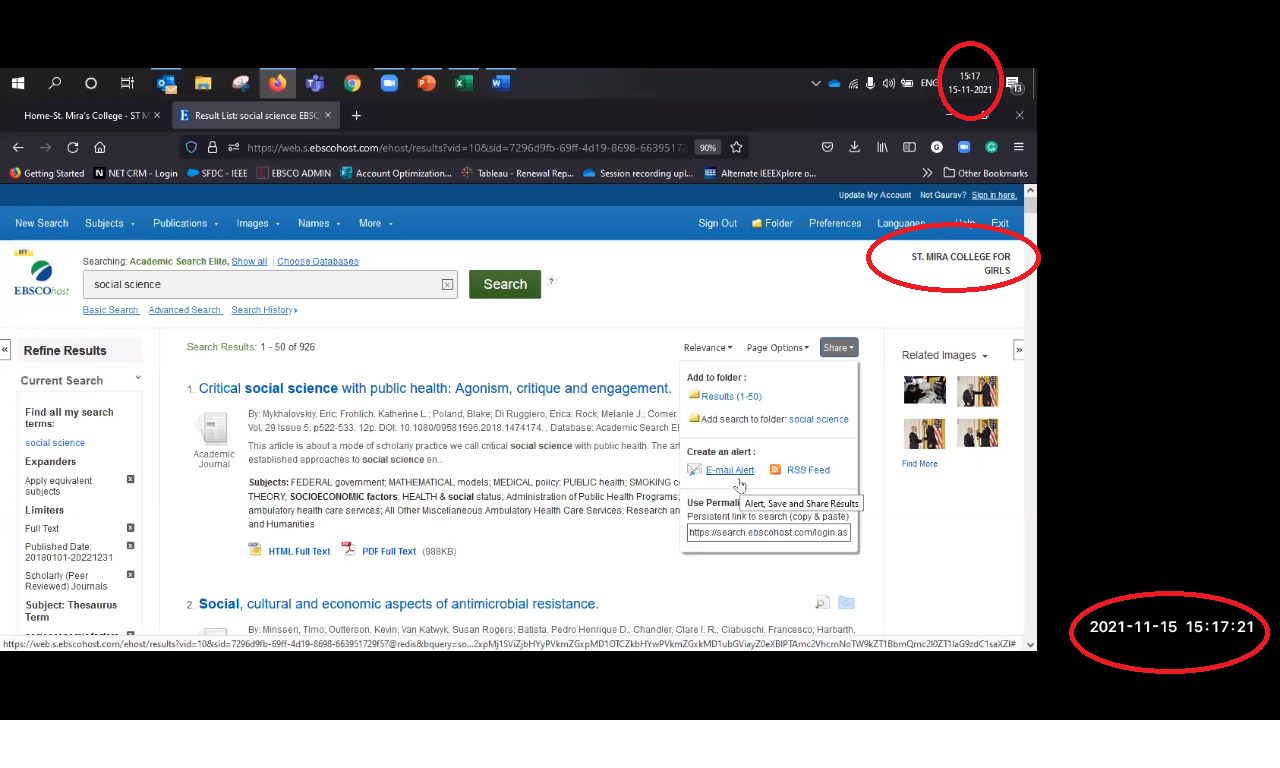 Demonstration of creating Email Alerts